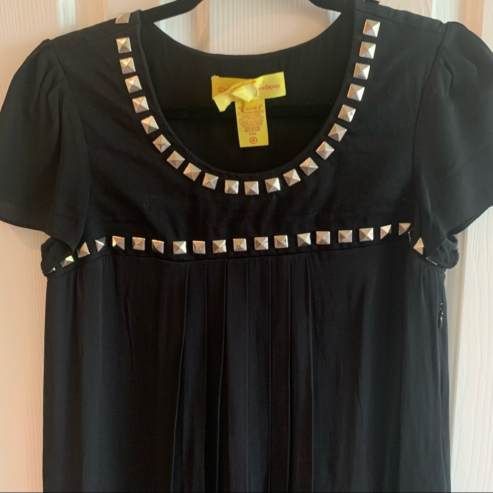 Catherine Malandrino silk studded babydoll dress